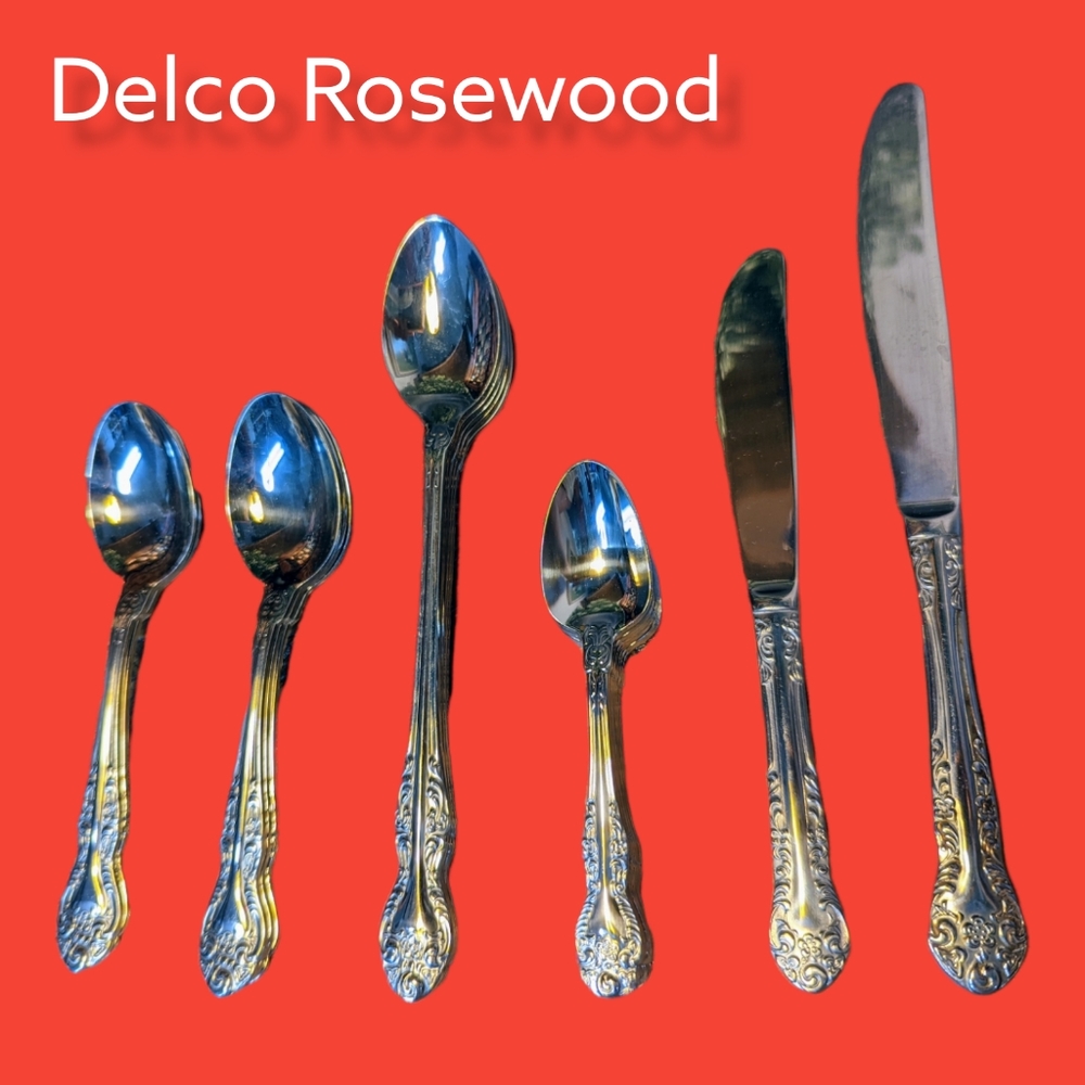 Vintage Silverware Set Delco Rosewood
